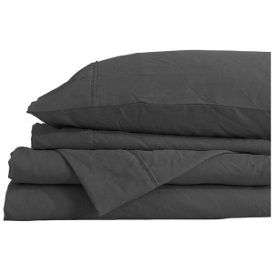 Royal Comfort Flax Linen Blend Sheet Set Bedding Luxury Breathable Ultra Soft - King - Charcoal