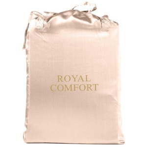 Royal Comfort Satin Sheet Set 3 Piece Fitted Sheet Pillowcase Soft - King - Champagne Pink