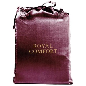 Royal Comfort Satin Sheet Set 3 Piece Fitted Sheet Pillowcase Soft - King - Malaga Wine