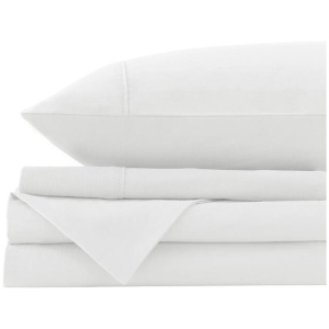 Royal Comfort Vintage Washed 100% Cotton Sheet Set Fitted Flat Sheet Pillowcases - King - White