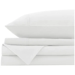 Royal Comfort Vintage Washed 100% Cotton Sheet Set Fitted Flat Sheet Pillowcases - King - White