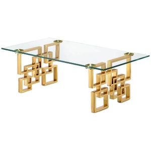 Royale Gold Coffee Table - White Marble