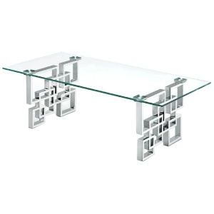 Royale Silver Coffee Table - White Marble