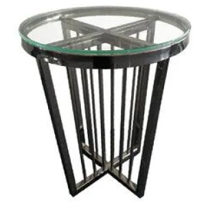 Salina Side Table 45cm Gold Base - Clear Glass