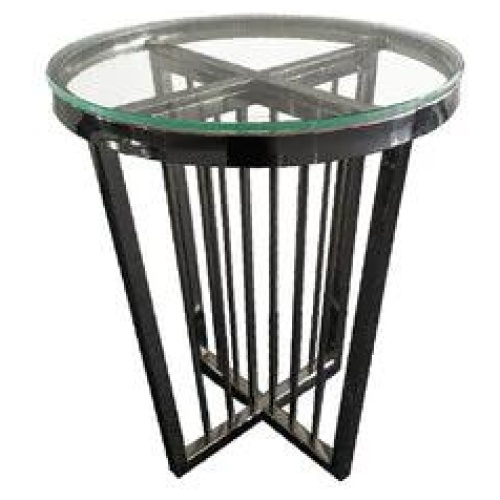 Salina Side Table 45cm Gold Base - Clear Glass