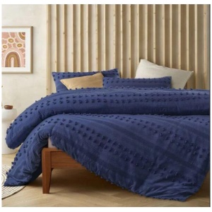 Sans Sovci Cotton Bijou Blue Quilt Cover Set by Accessorize King