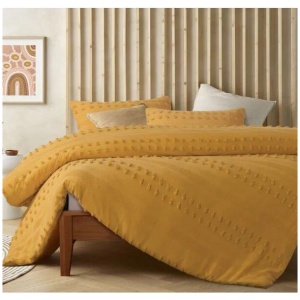 Sans Sovci Cotton Ochre Quilt Cover Set by Accessorize Queen