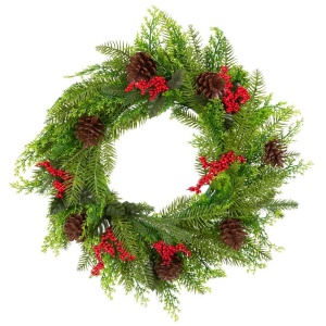 Santa's Helper Pine Cone Christmas Wreath Decor Xmas 50CM