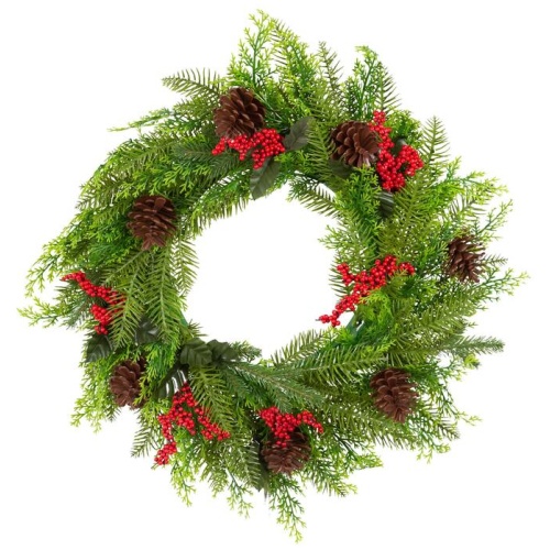 Santa's Helper Pine Cone Christmas Wreath Decor Xmas 50CM