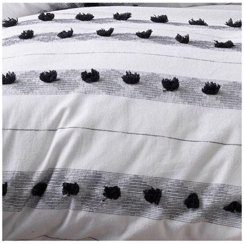 Serapian Black White Quilt Cover by Vintage Design Homeware King