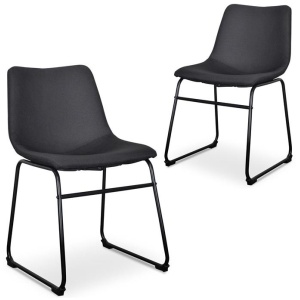 Set Of 2 - Darcy Fabric Dining Chair - Black by Interior Secrets - AfterPay Available