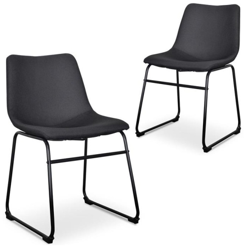 Set Of 2 - Darcy Fabric Dining Chair - Black by Interior Secrets - AfterPay Available