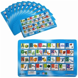 Set of 12 PVC Easy Care Placemats - Alphabet