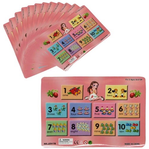 Set of 12 PVC Easy Care Placemats - Counting Numbers