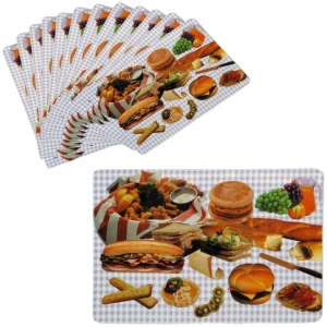 Set of 12 PVC Easy Care Placemats - Delicious Meals