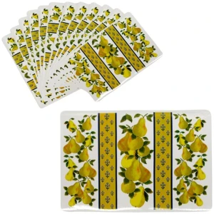 Set of 12 PVC Easy Care Placemats - Pears