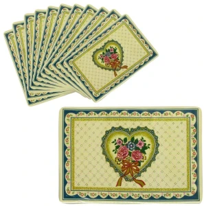 Set of 12 PVC Easy Care Placemats - Valentine