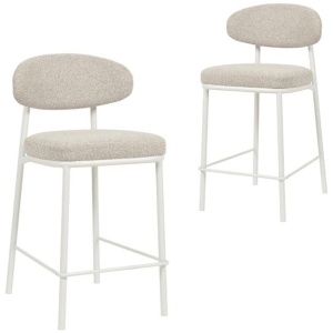 Set of 2 - Ambrosi 65cm White Bar Stool - Clay Grey by Interior Secrets - AfterPay Available