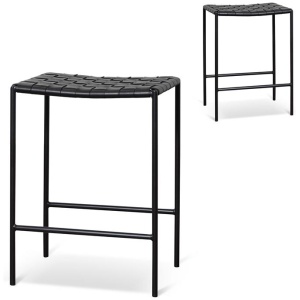 Set of 2 - Anika Bar stool - Black by Interior Secrets - AfterPay Available