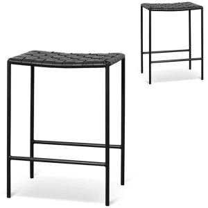 Set of 2 - Anika Bar stool - Black by Interior Secrets - AfterPay Available
