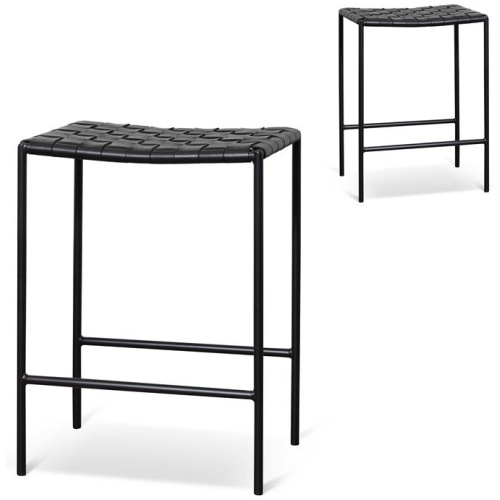 Set of 2 - Anika Bar stool - Black by Interior Secrets - AfterPay Available