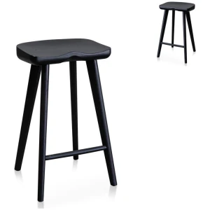 Set of 2 - Bethan 65cm Wooden Bar stool - Black by Interior Secrets - AfterPay Available