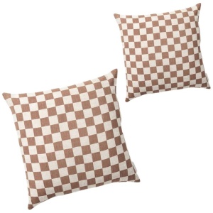 Set of 2 - Check 50cm Square Cushion - Hazel by Interior Secrets - AfterPay Available