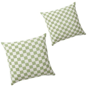 Set of 2 - Check 50cm Square Cushion - Lime by Interior Secrets - AfterPay Available