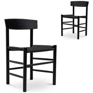 Set of 2 - Erika Rattan Dining Chair - Full Black by Interior Secrets - AfterPay Available