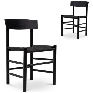 Set of 2 - Erika Rattan Dining Chair - Full Black by Interior Secrets - AfterPay Available