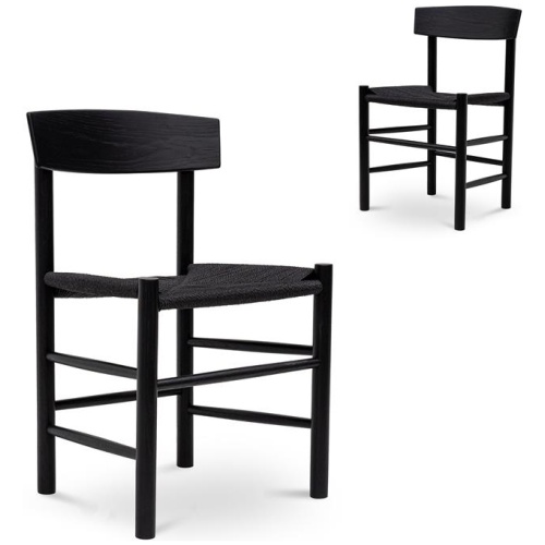 Set of 2 - Erika Rattan Dining Chair - Full Black by Interior Secrets - AfterPay Available