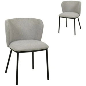 Set of 2 - Flossie Fabric Dining Chair - Coastal Light Grey by Interior Secrets - AfterPay Available