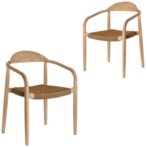 Set of 2 - Glynis Eucalyptus Timber Dining Chair - Beige by Interior Secrets - AfterPay Available