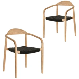 Set of 2 - Glynis Eucalyptus Timber Dining Chair - Black by Interior Secrets - AfterPay Available