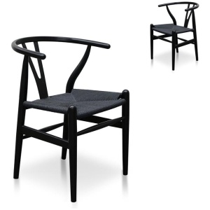 Set of 2 - Harper Wooden Dining Chair - Full Black by Interior Secrets - AfterPay Available