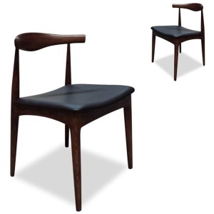 Set of 2 - Henrik Dining Chair - Dark Brown with Black Seat by Interior Secrets - AfterPay Available
