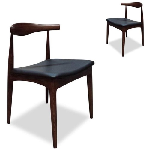Set of 2 - Henrik Dining Chair - Dark Brown with Black Seat by Interior Secrets - AfterPay Available