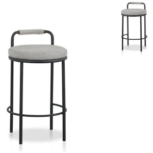Set of 2 - Karimi 65cm Bar Stool - Coastal Light Grey by Interior Secrets - AfterPay Available