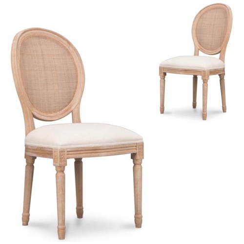 Set of 2 - Lenora Elm Dining Chair - Light Beige by Interior Secrets - AfterPay Available