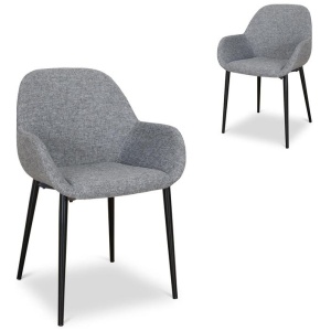 Set of 2 - Lynton Fabric Dining chair - Lava Grey by Interior Secrets - AfterPay Available