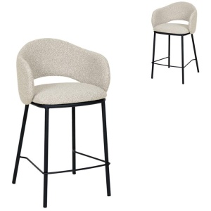 Set of 2 - Mani 65cm Black Bar Stool - Clay Grey by Interior Secrets - AfterPay Available