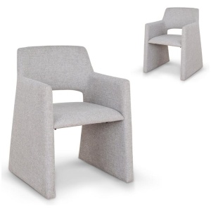 Set of 2 - Marko Fabric Dining Chair - Spec Cloud Grey by Interior Secrets - AfterPay Available