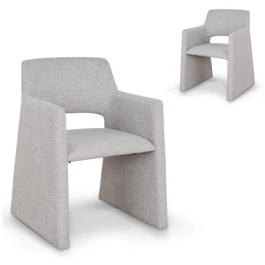 Set of 2 - Marko Fabric Dining Chair - Spec Cloud Grey by Interior Secrets - AfterPay Available