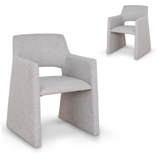 Set of 2 - Marko Fabric Dining Chair - Spec Cloud Grey by Interior Secrets - AfterPay Available