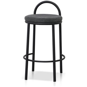 Set of 2 - Mclean 63cm Black Frame Bar Stool - Charcoal Grey by Interior Secrets - AfterPay Available
