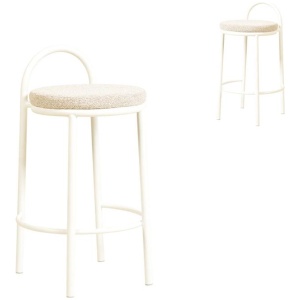 Set of 2 - Mclean 65cm White Frame Bar Stool - Clay Grey by Interior Secrets - AfterPay Available