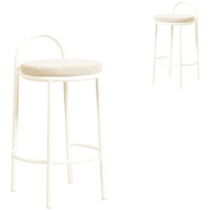Set of 2 - Mclean 65cm White Frame Bar Stool - Clay Grey by Interior Secrets - AfterPay Available