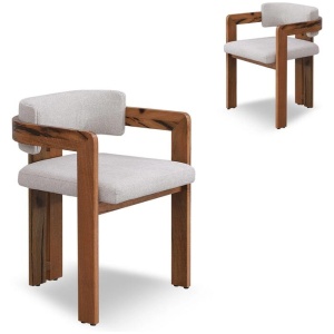 Set of 2 - Merari Natural Marri Dining Chair - Stone Beige by Interior Secrets - AfterPay Available