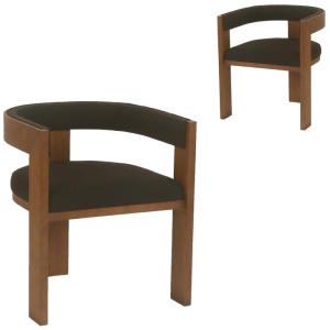 Set of 2 - Miles Brown ELM Dining Chair - Black by Interior Secrets - AfterPay Available