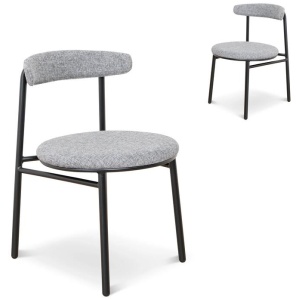 Set of 2 - Oneal Fabric Dining Chair - Lava Grey by Interior Secrets - AfterPay Available